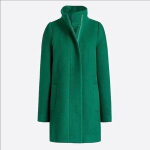 J. Crew Wool Funnel Neck Coat - Green Sz 8